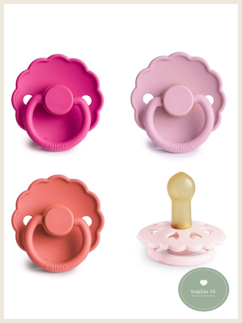 Natural Rubber Baby Pacifier 4-Pack BPA-Free 6-18 Months